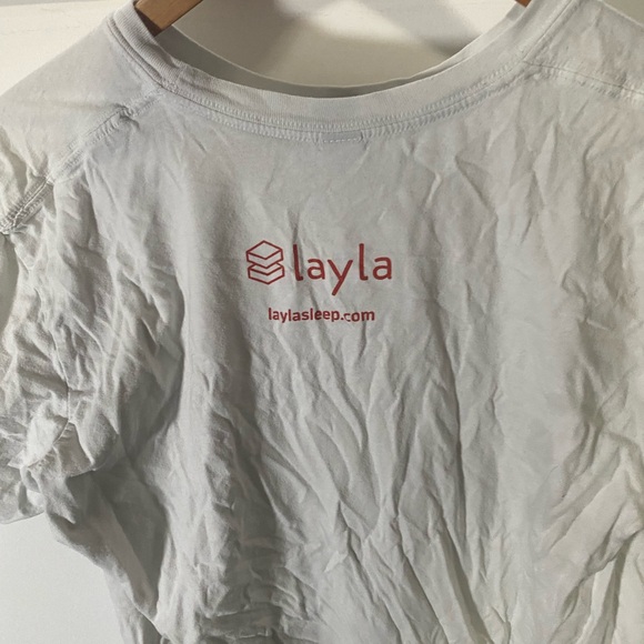 White Short Sleeve Tee with Red Print - Picture 2 of 2